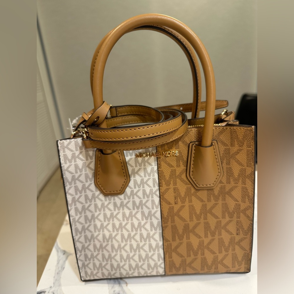 Mercer Medium Two-Tone Logo Crossbody Bag NWT